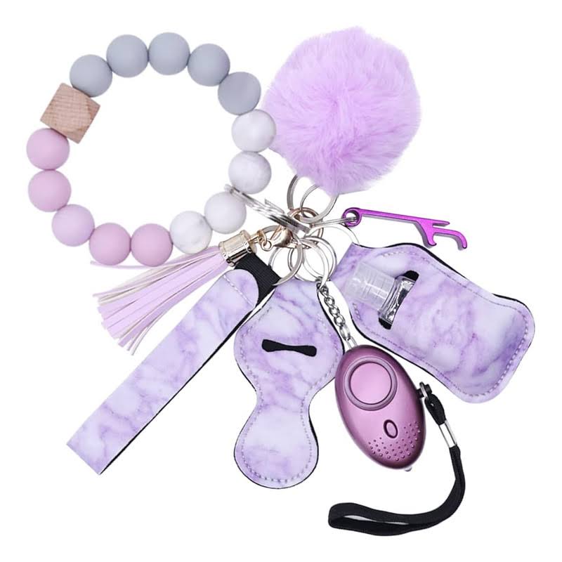 CHPITOS Keychains Set for Women Protection 9PCS Bead Keychain Bracelet Full Set